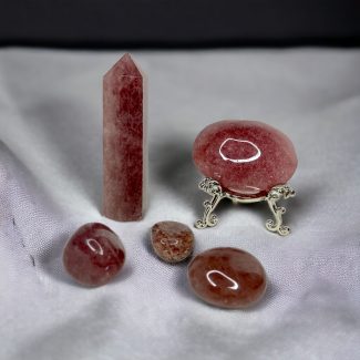 Crimson Elixir: Strawberry Quartz Crystal Ensemble
