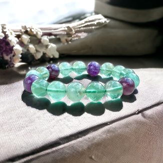 Chunky Rainbow Fluorite Crystal Bracelet