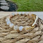 Flower Agate Virgin Mary Crystal Bracelet