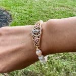 Flower Agate Virgin Mary Crystal Bracelet