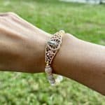 Flower Agate Virgin Mary Crystal Bracelet