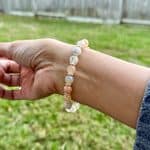 Flower Agate Virgin Mary Crystal Bracelet