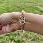 Flower Agate Virgin Mary Crystal Bracelet