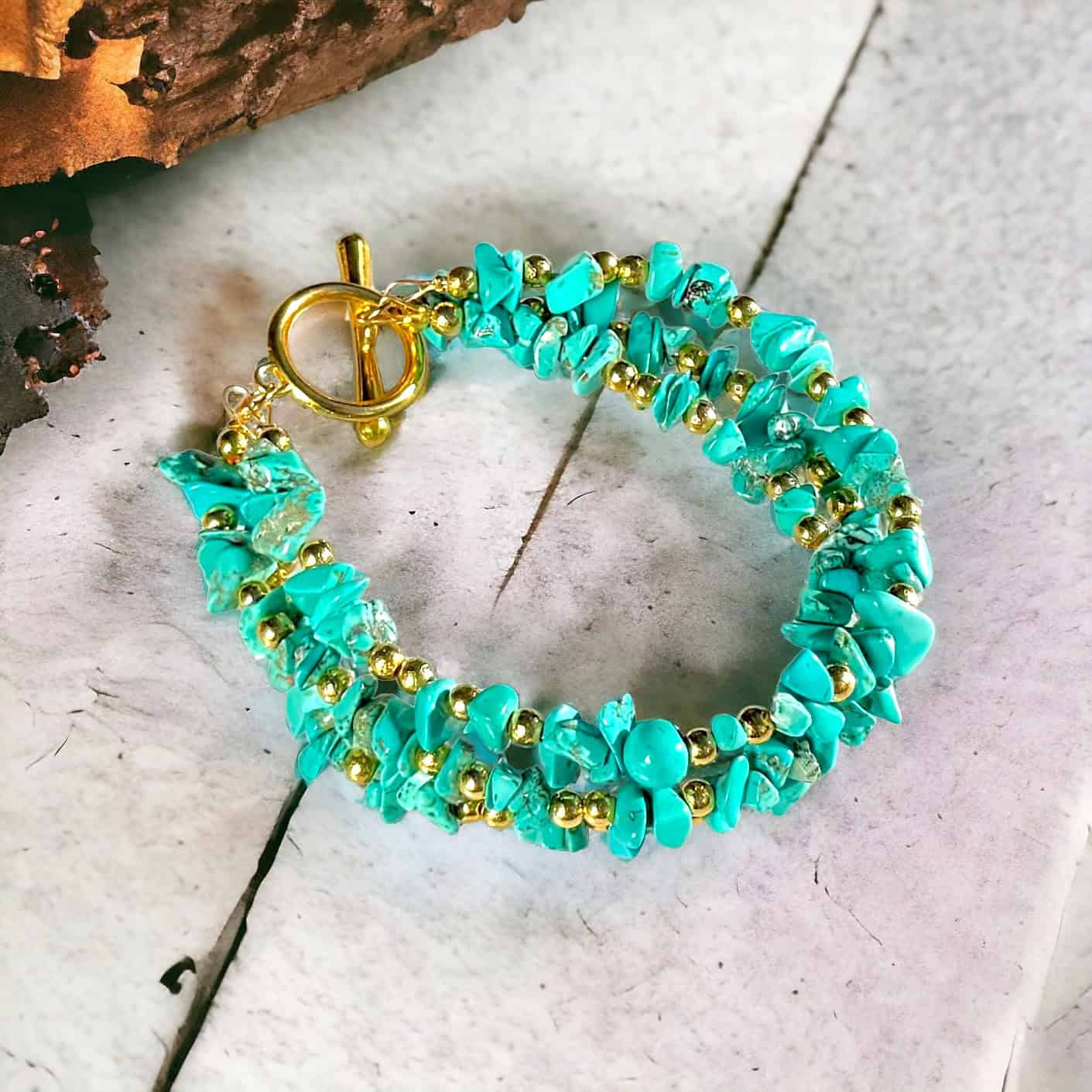 Howlite: Blue Serenity Cascade Bracelet Howlite: Blue Serenity Cascade Bracelet