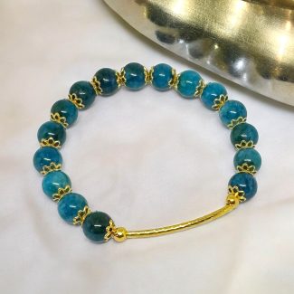 Blue Apatite Chalcedony Bracelet - Bar