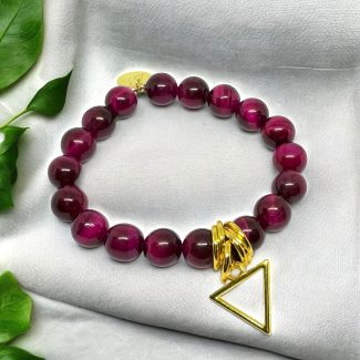Darkvain Bracelet - Rose Tiger's Eye in Gold